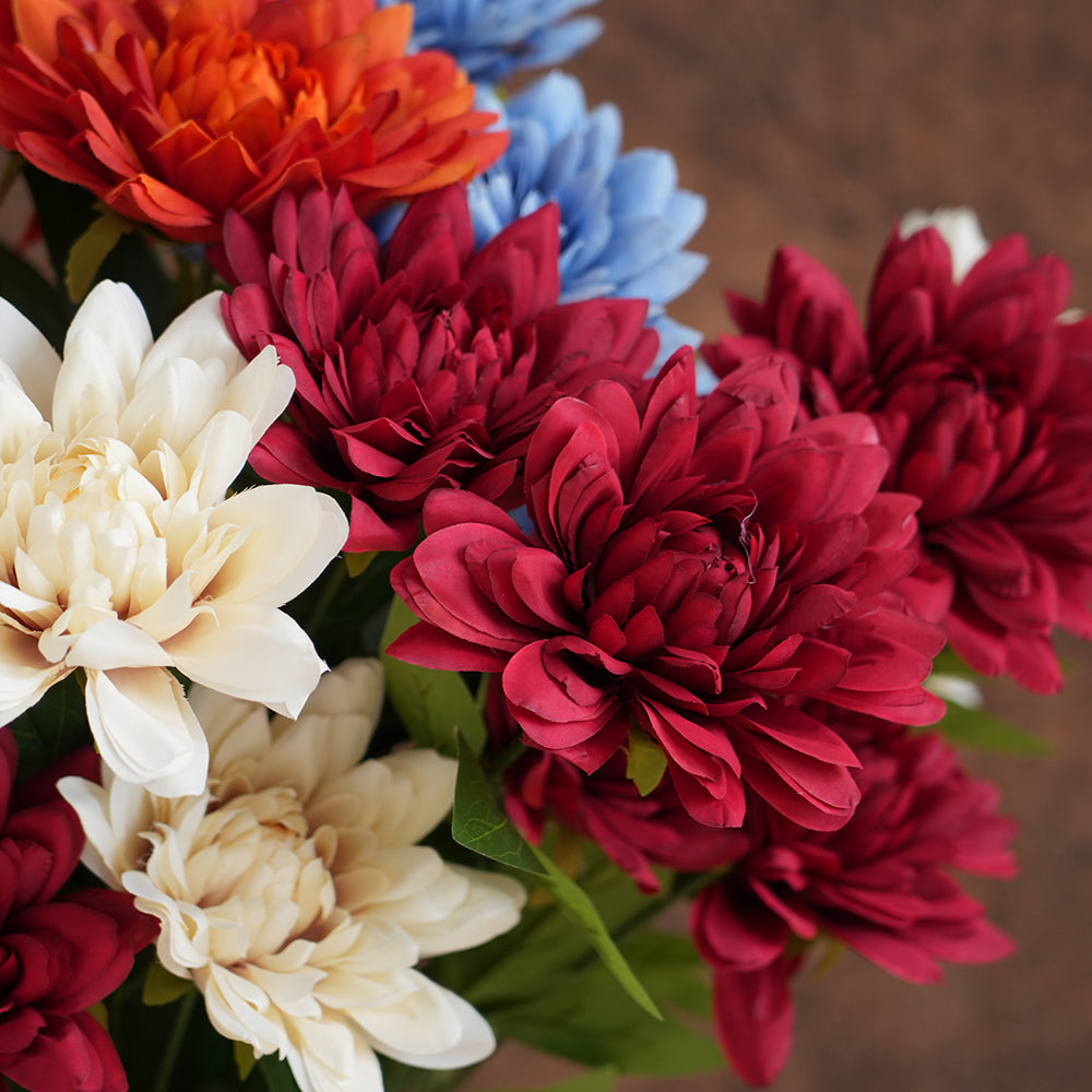 New Design 2head Big Chrysanthemum Flower Wholesale 81cm Artificial Floral Chrysanthemum Decorative Flowers for Home Decor