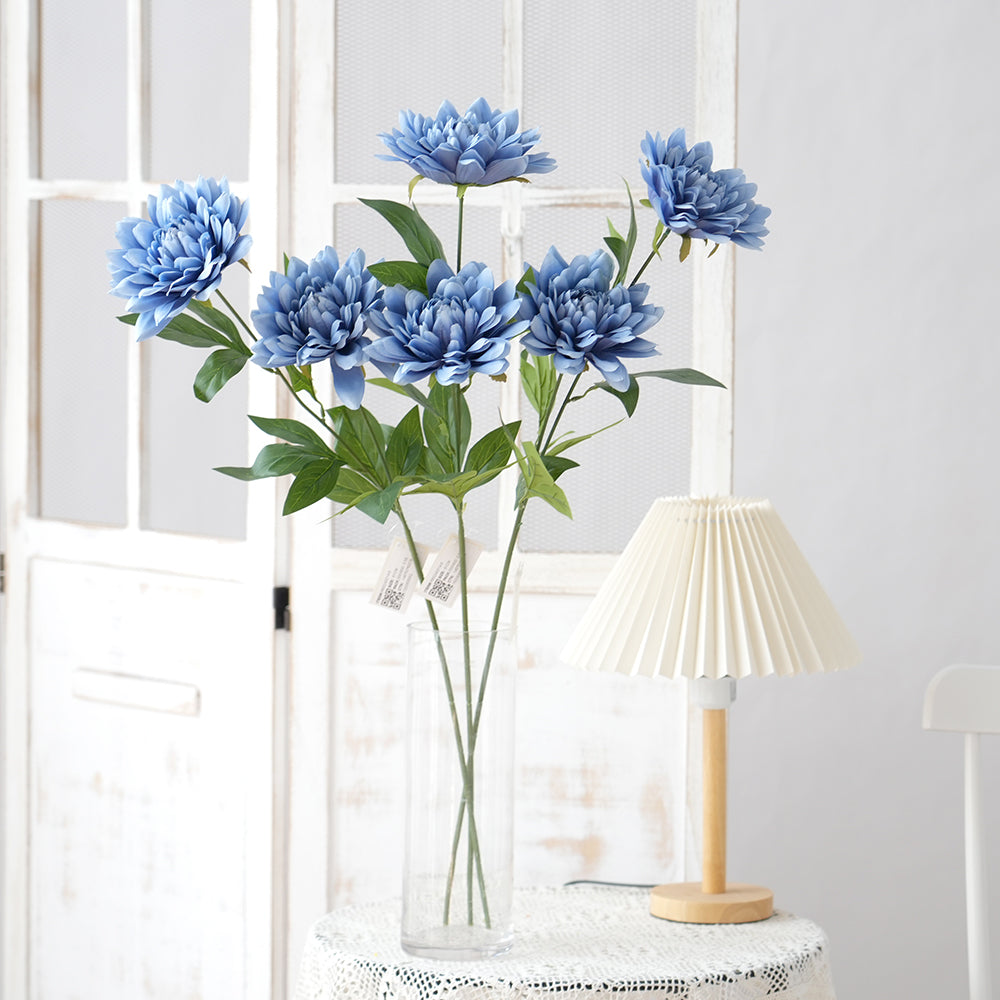 New Design 2head Big Chrysanthemum Flower Wholesale 81cm Artificial Floral Chrysanthemum Decorative Flowers for Home Decor