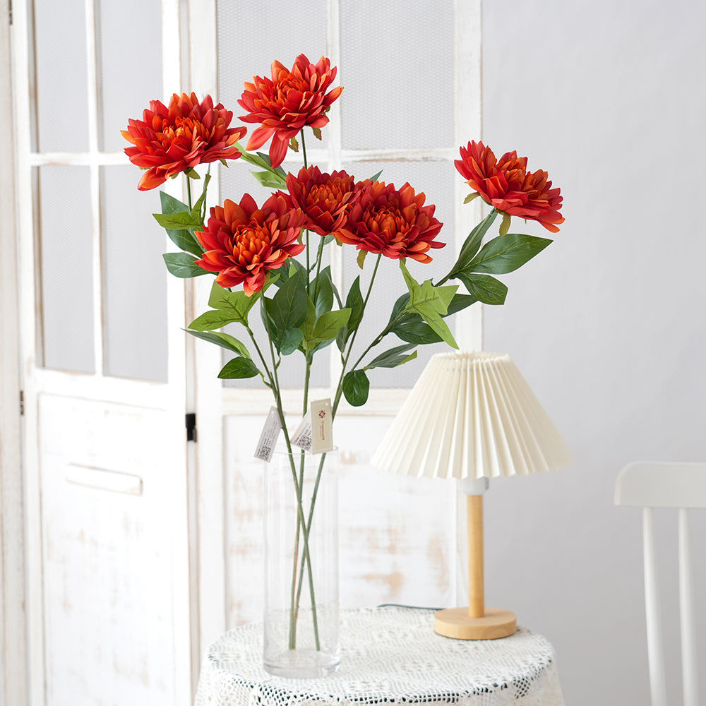 New Design 2head Big Chrysanthemum Flower Wholesale 81cm Artificial Floral Chrysanthemum Decorative Flowers for Home Decor