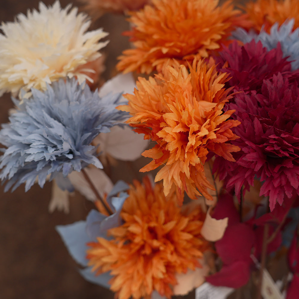 Wholesale Cheap Price Single Branch Ball Chrysanthemum Flower Artificial Chrysanthemum Decorative Flowers For Everyday Decor