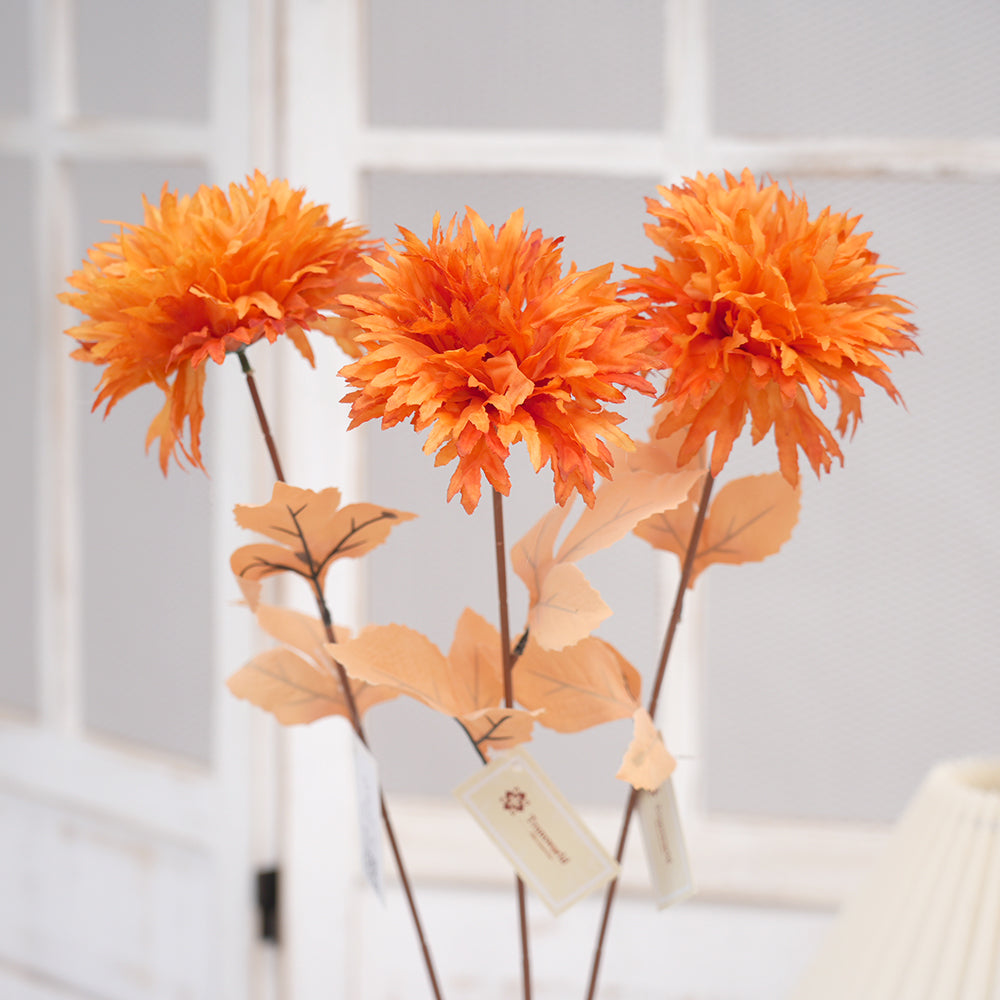 New Design 3Head Ball Chrysanthemum Flower Wholesale 73cm Artificial Floral Chrysanthemum Decorative Flowers For Home Decor