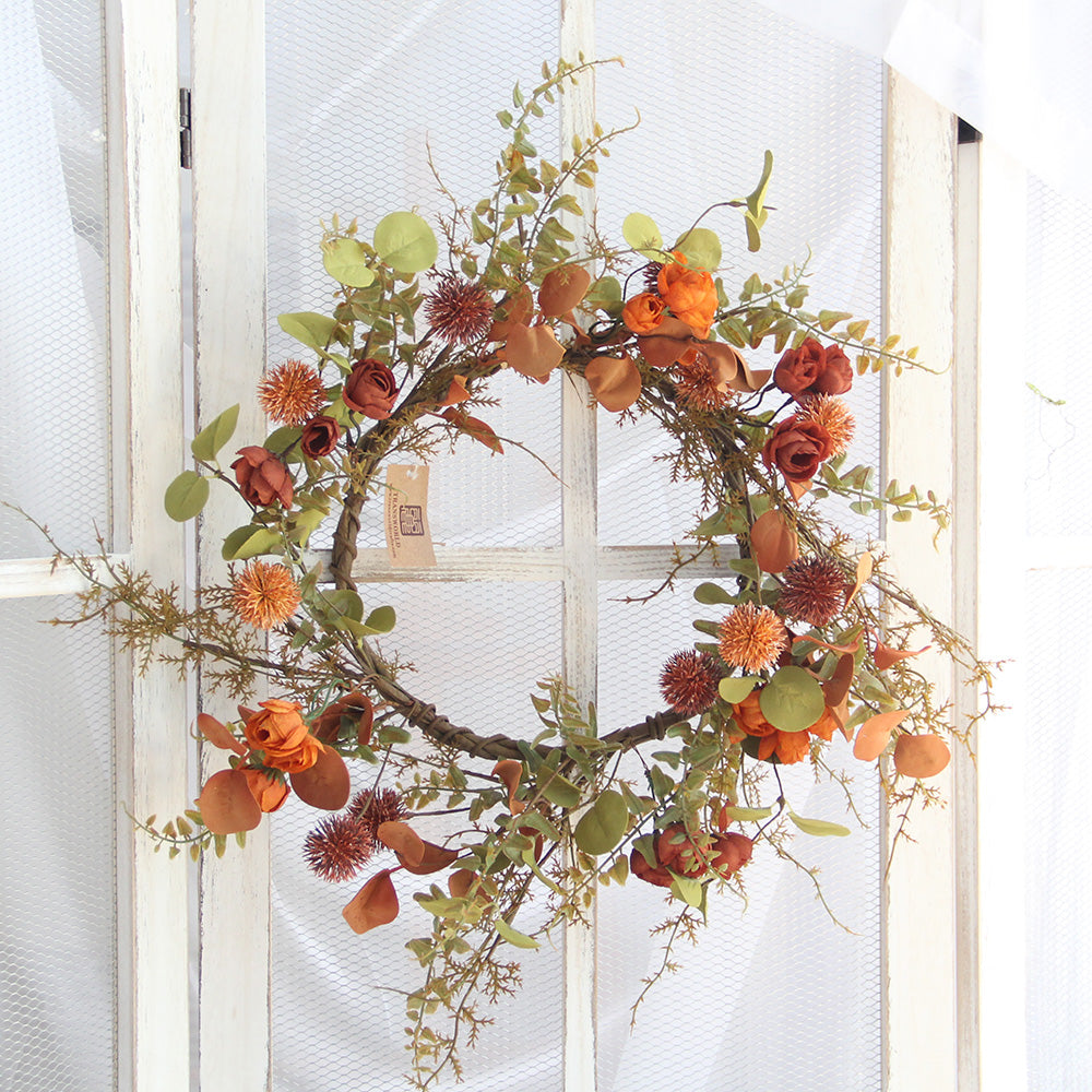 Customized Autumn 40cm Artificial Wreaths Autumn Decorative Flowers, Wreaths and Plants Decorative Wreaths For Home Decor