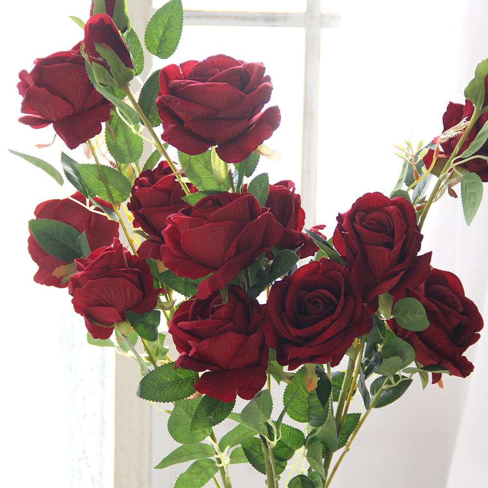 High Quality Rose Artificial Flowers Silk Flower Realistic Bouquet Long Stem for Home Decor Wedding Decoration