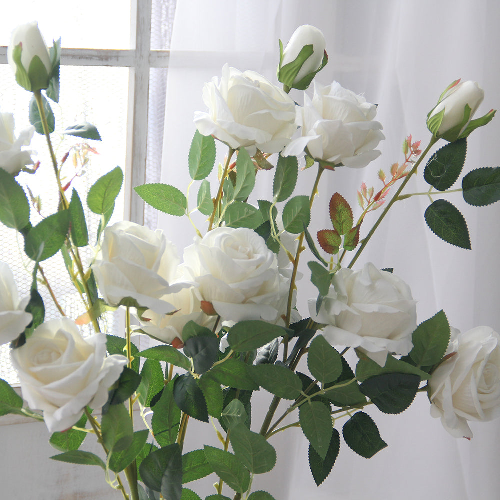 High Quality Rose Artificial Flowers Silk Flower Realistic Bouquet Long Stem for Home Decor Wedding Decoration