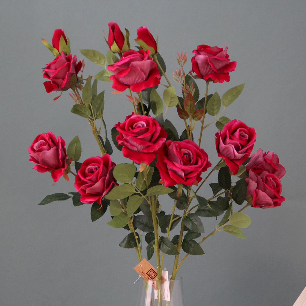 High Quality Rose Artificial Flowers Silk Flower Realistic Bouquet Long Stem for Home Decor Wedding Decoration