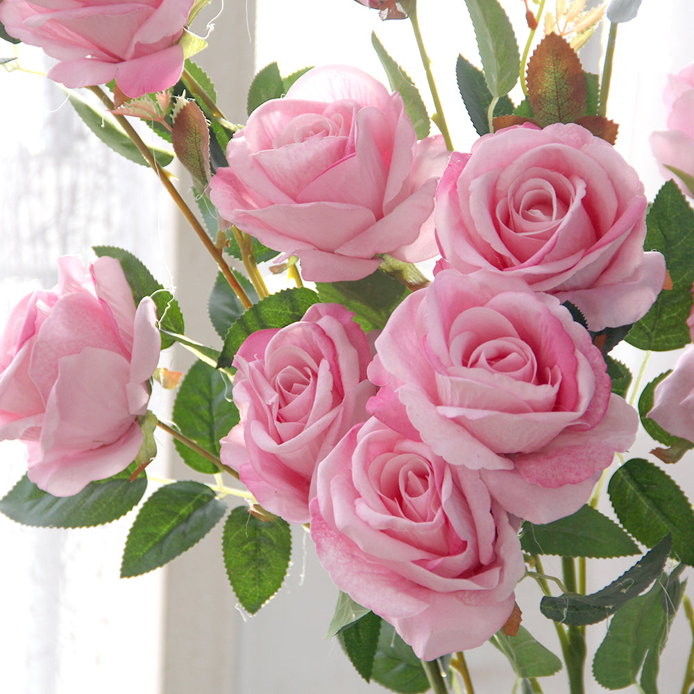 High Quality Rose Artificial Flowers Silk Flower Realistic Bouquet Long Stem for Home Decor Wedding Decoration