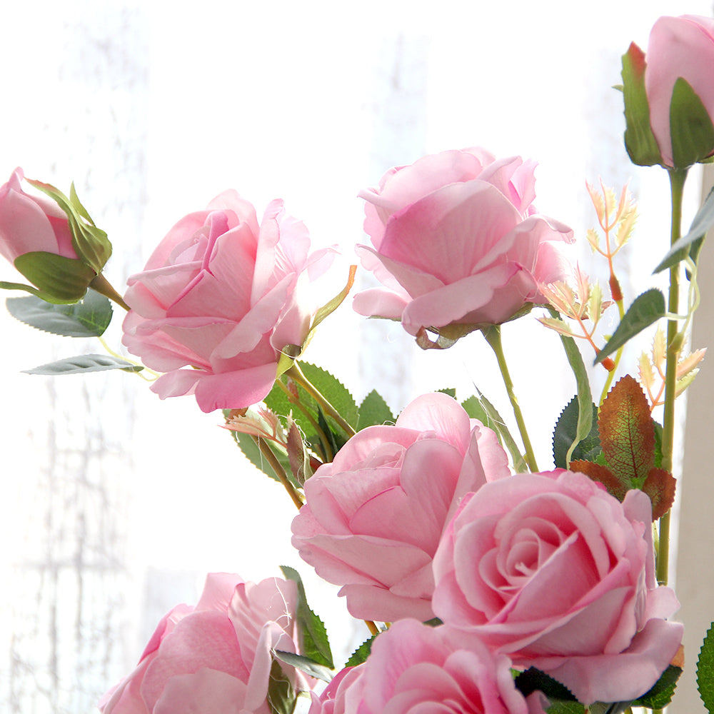 High Quality Rose Artificial Flowers Silk Flower Realistic Bouquet Long Stem for Home Decor Wedding Decoration