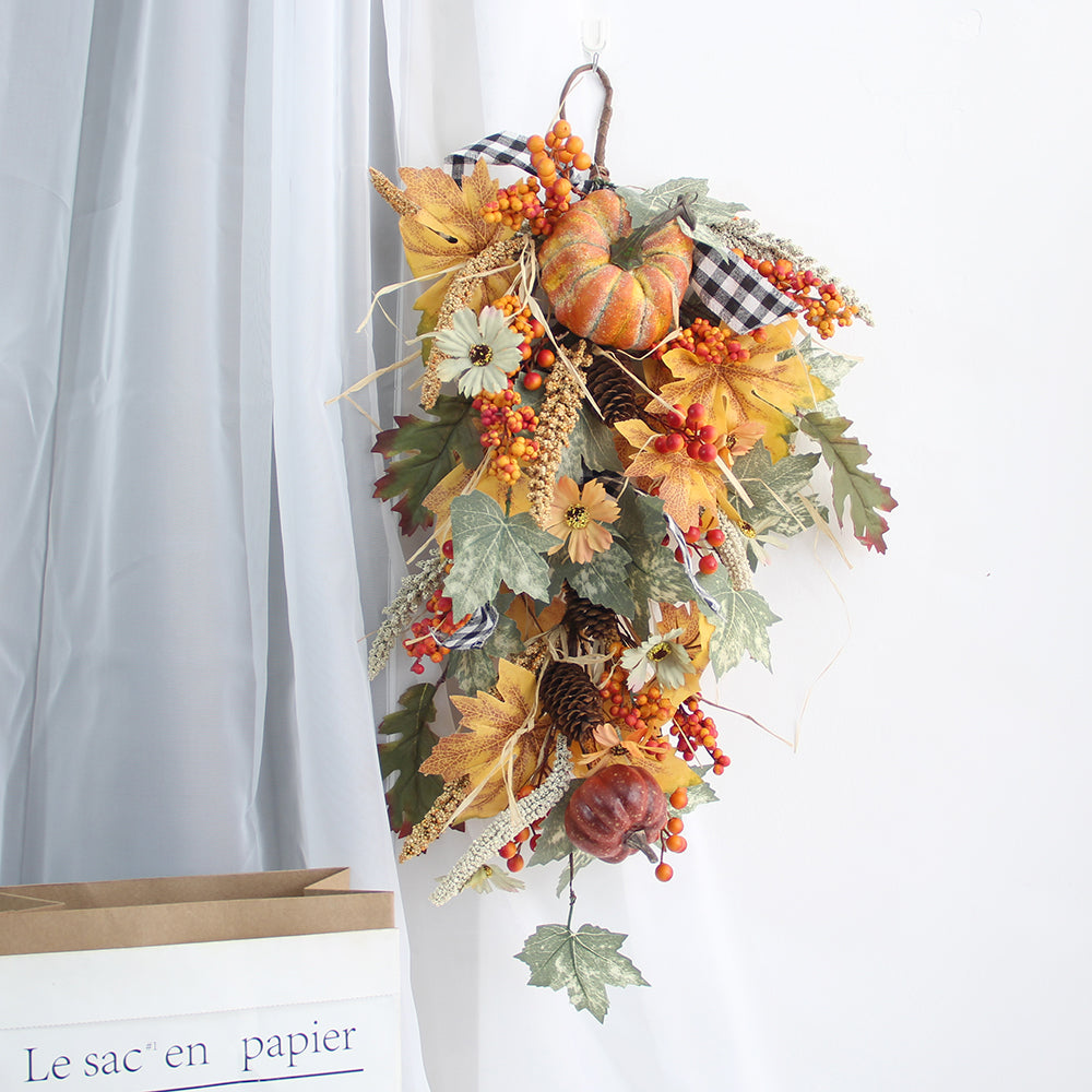 Hot Model Autumn Pumpkin Wreath Front Door DecorationAutumn Wreaths for Front Door