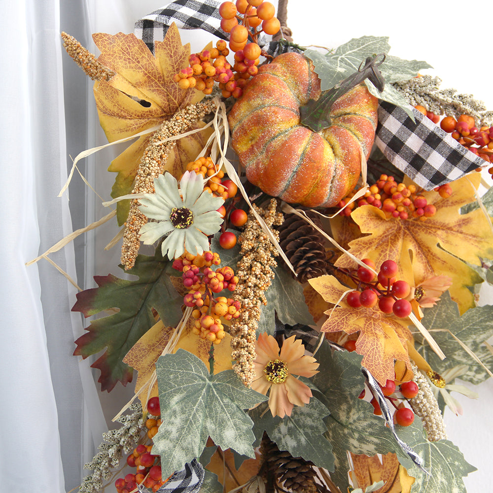 Hot Model Autumn Pumpkin Wreath Front Door DecorationAutumn Wreaths for Front Door