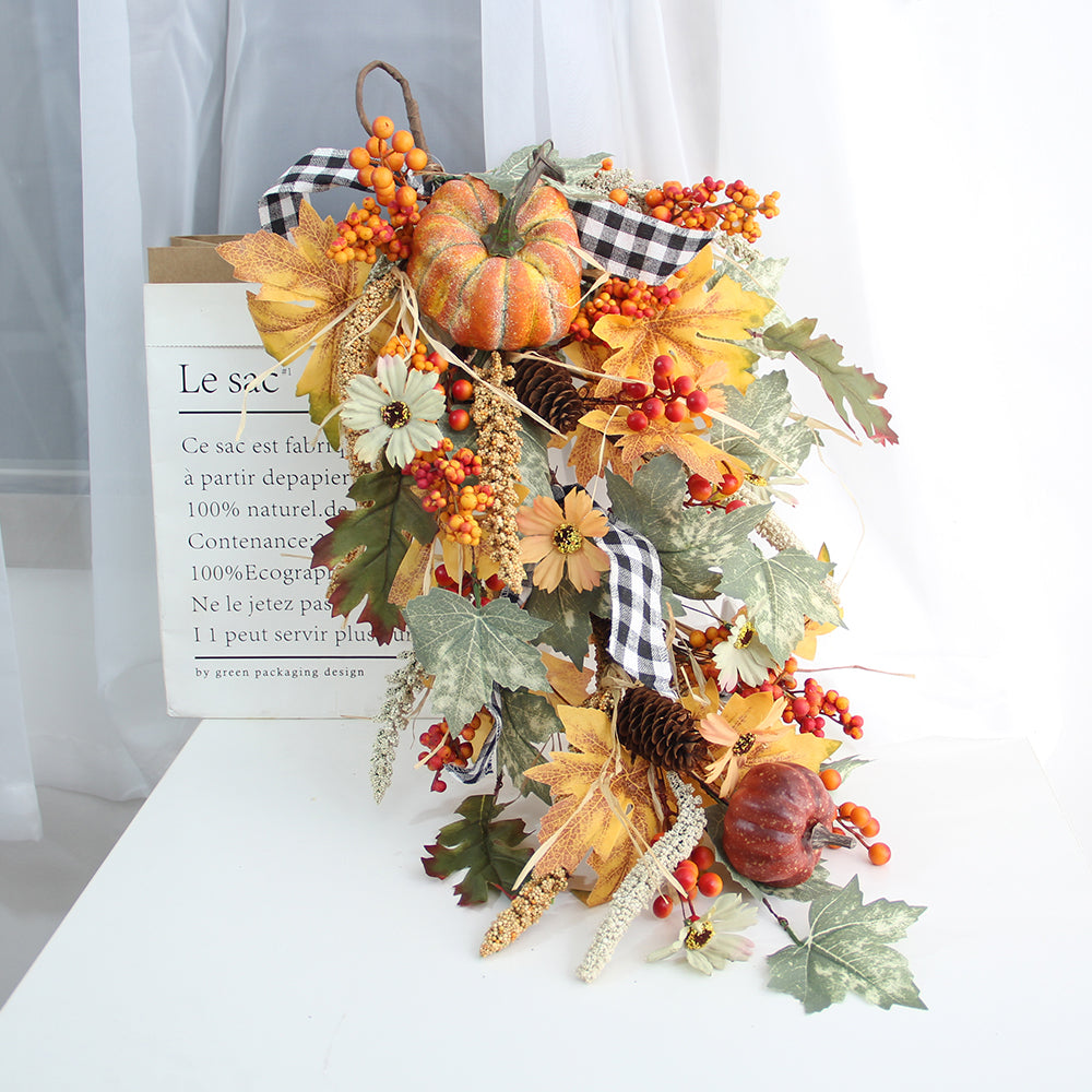 Hot Model Autumn Pumpkin Wreath Front Door DecorationAutumn Wreaths for Front Door