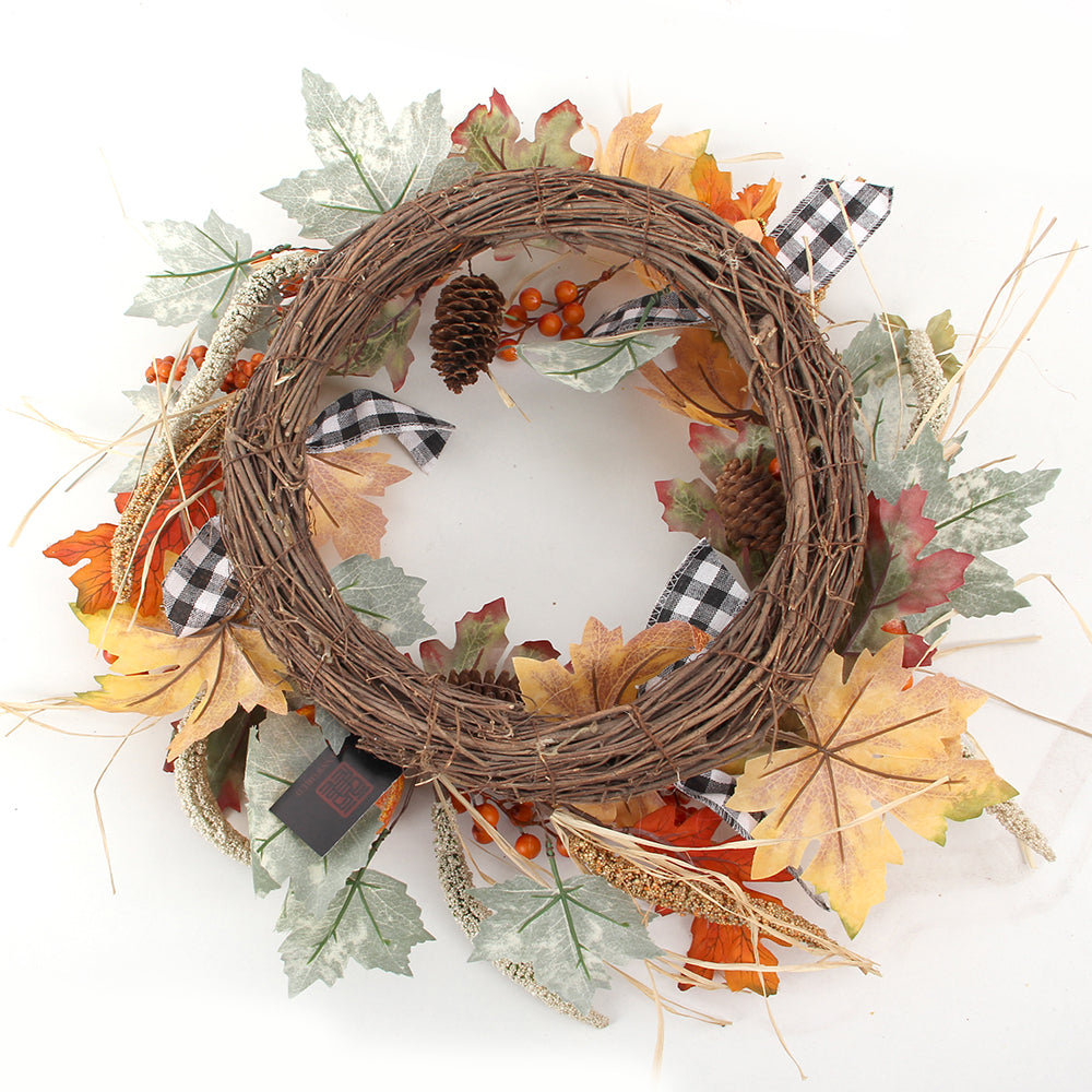 Factory Wholesale Autumn Home Decoration Wreath Halloween Decorations Yellow Wreath