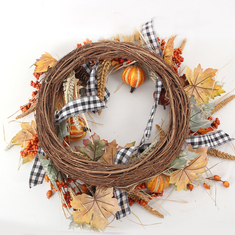 Factory Wholesale Autumn Home Decoration Wreath Halloween Decorations Yellow Wreath