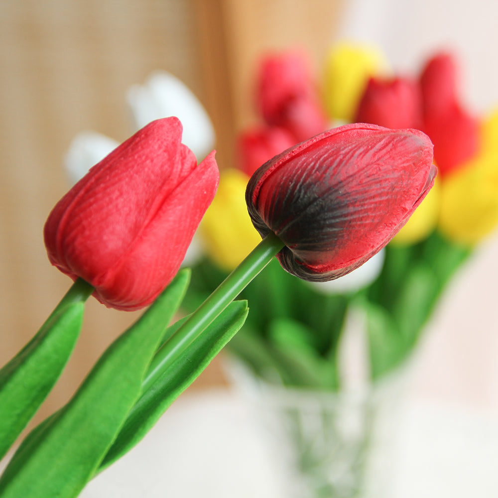 Hot Sale Tulip Artificial Flowers Multicolour Tulip Silk Flowers For Restaurant Hotel Cafe Wedding Event