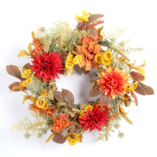 Fall Front Door Wreath Autumn Wreath With Pumpkin Pine Cone Berry Harvest Thanksgiving Fall Decorations Wreath