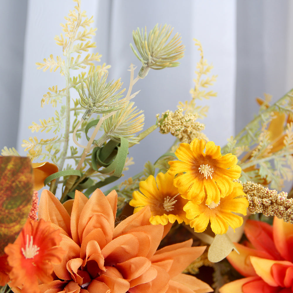 Cross-border Halloween Fall Wreath Door Hanging Harvest Festival Wreath Pumpkin Maple Leaf Rattan Sold Overseas