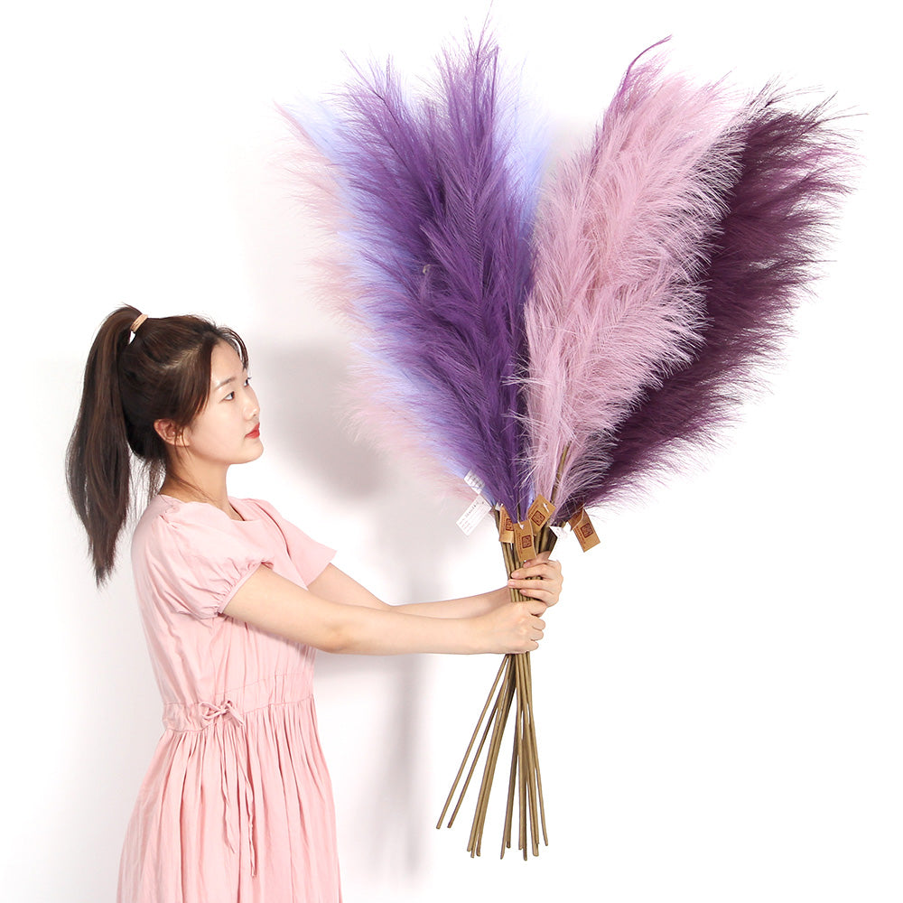 Hot Sale 150cm Pampas Grass Large Purple Series Pampas Grass Artificial Flower For Wedding & Home Decoration Artificial Pampas Grass