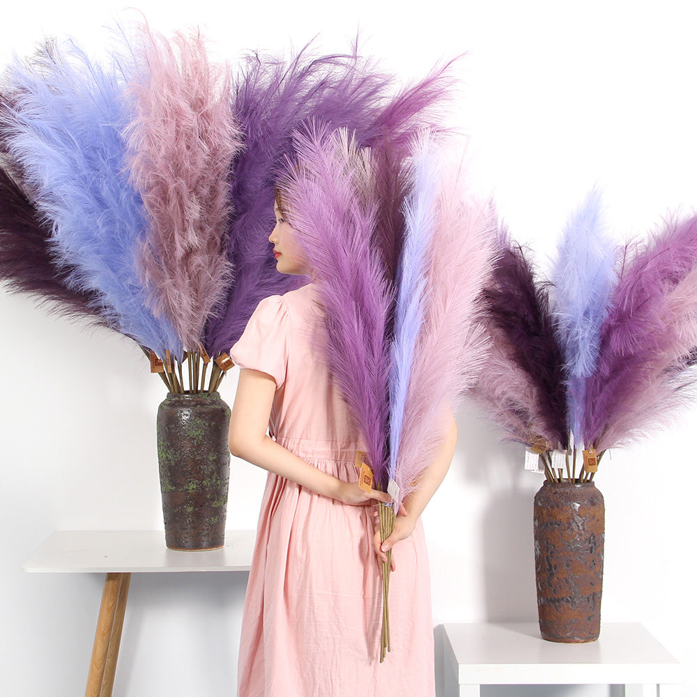 Hot Sale 150cm Pampas Grass Large Purple Series Pampas Grass Artificial Flower For Wedding & Home Decoration Artificial Pampas Grass