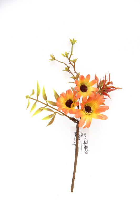 Fashion Simulation Bouquet 3 Prongs Sun Flower for Home Decoration Wedding Props