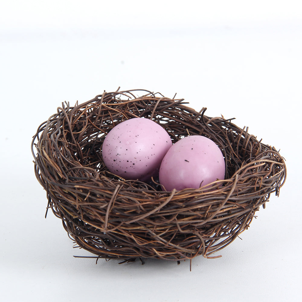 2024 Easter Decoration Multicolour 10CM Artificial Bird Nest With Easter Eggs Storage Home Garden Store Decoration