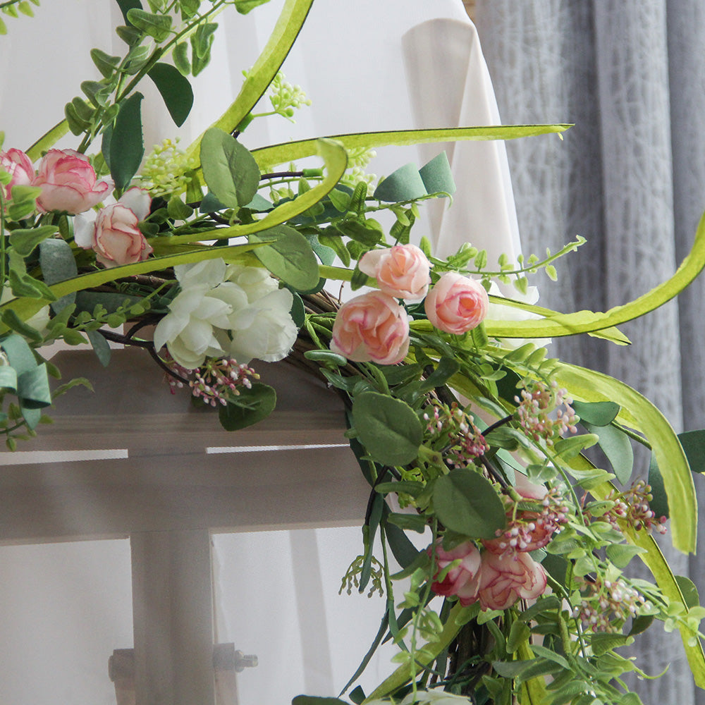 Real Touch Eucalyptus Leaves Home Garden Decoration Silk Flower Head Wreaths Natural