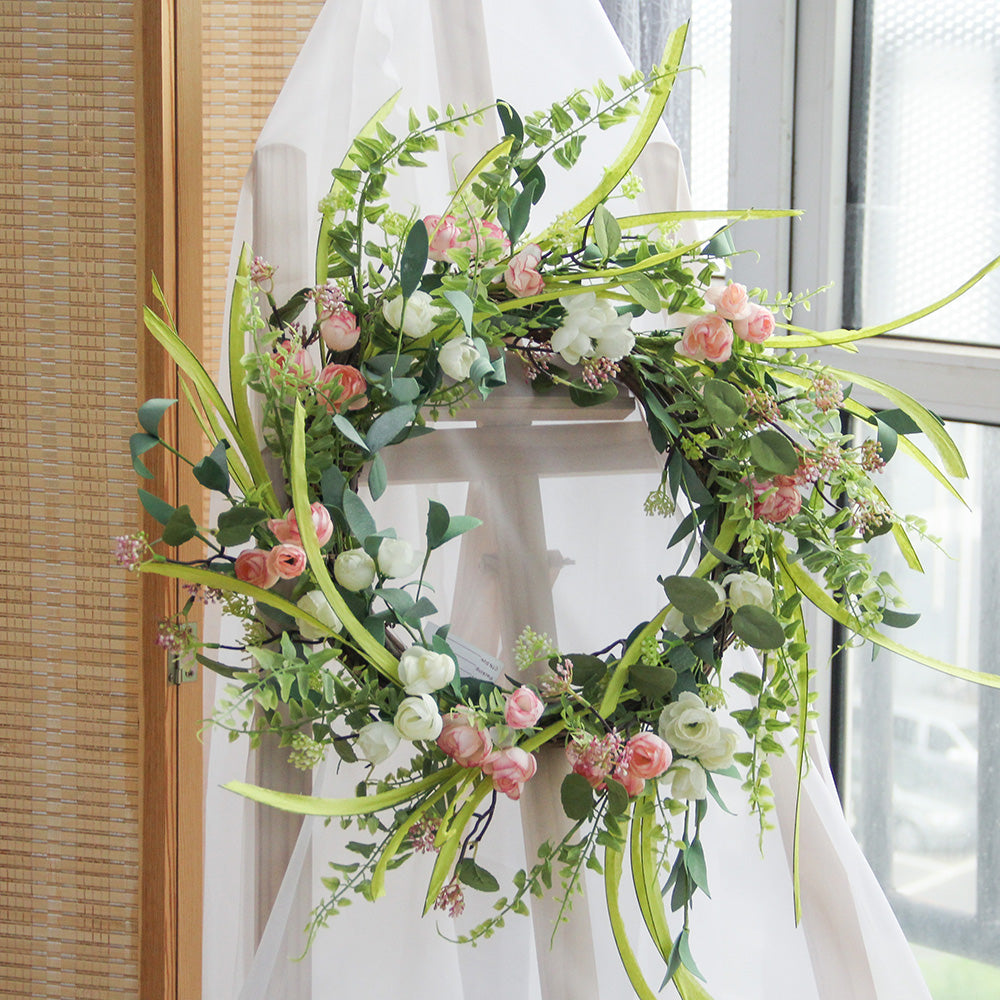 Real Touch Eucalyptus Leaves Home Garden Decoration Silk Flower Head Wreaths Natural
