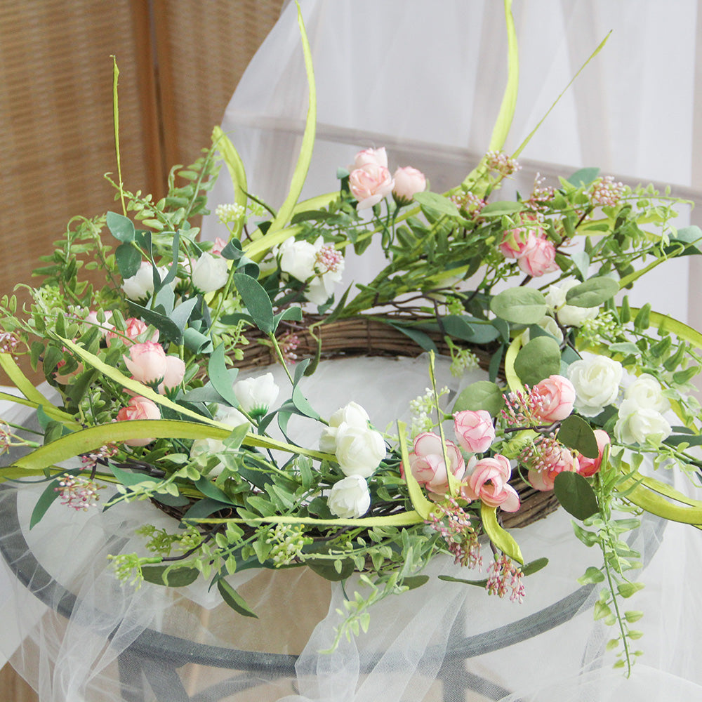 Real Touch Eucalyptus Leaves Home Garden Decoration Silk Flower Head Wreaths Natural