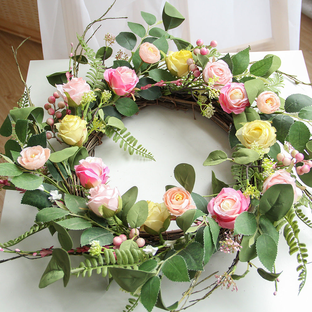 New Design Spring & Summer Wreath Artificial Flowers Home Decoration Silk Flower Wedding Party Everyday Decoration
