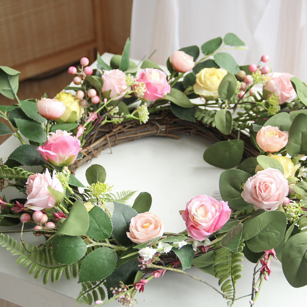 New Design Spring & Summer Wreath Artificial Flowers Home Decoration Silk Flower Wedding Party Everyday Decoration