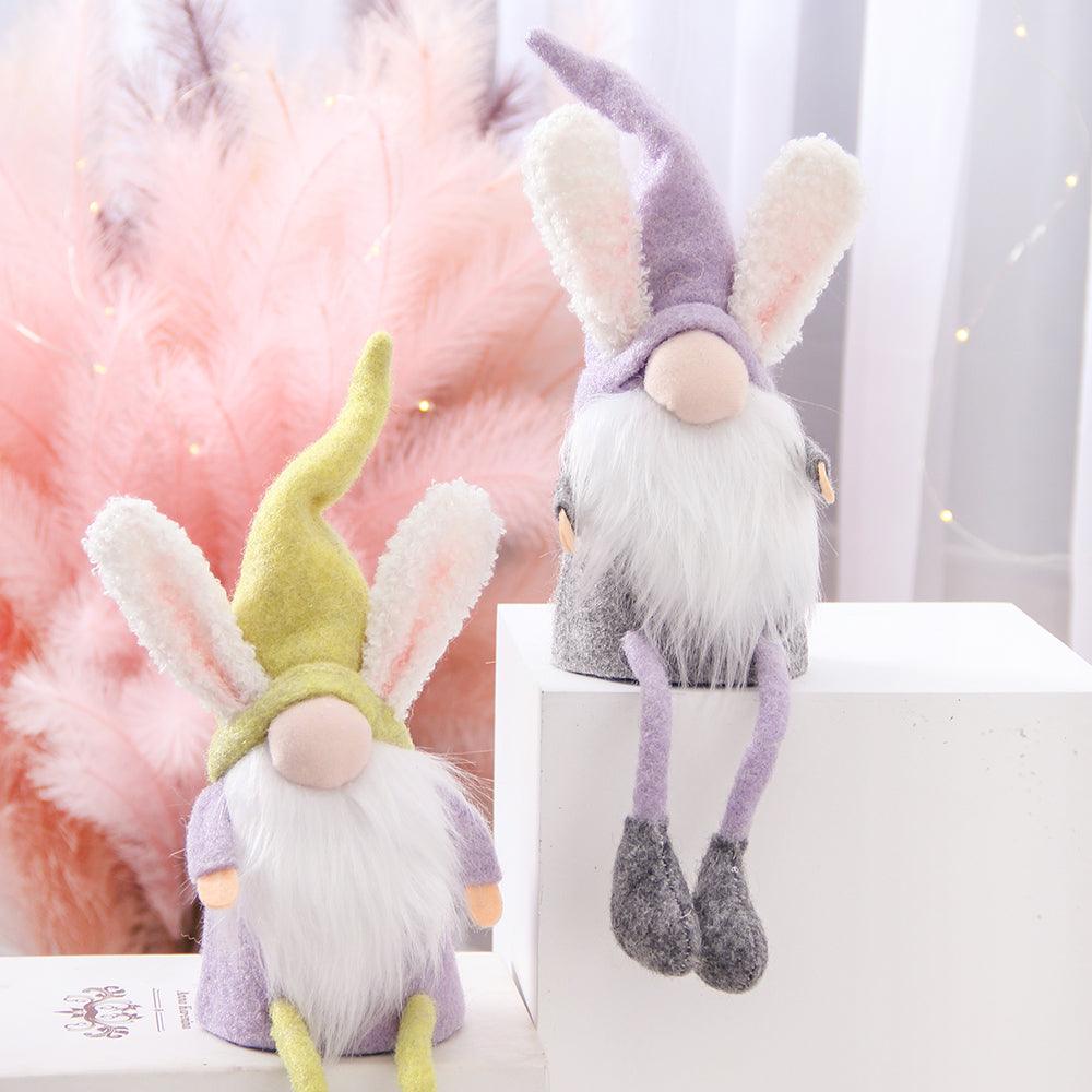 Hot Selling Craft Handmade Cloth Elf Bunny Plush Toys Doll Rabbit Easter Gnomes For Easter Party Table Ornament