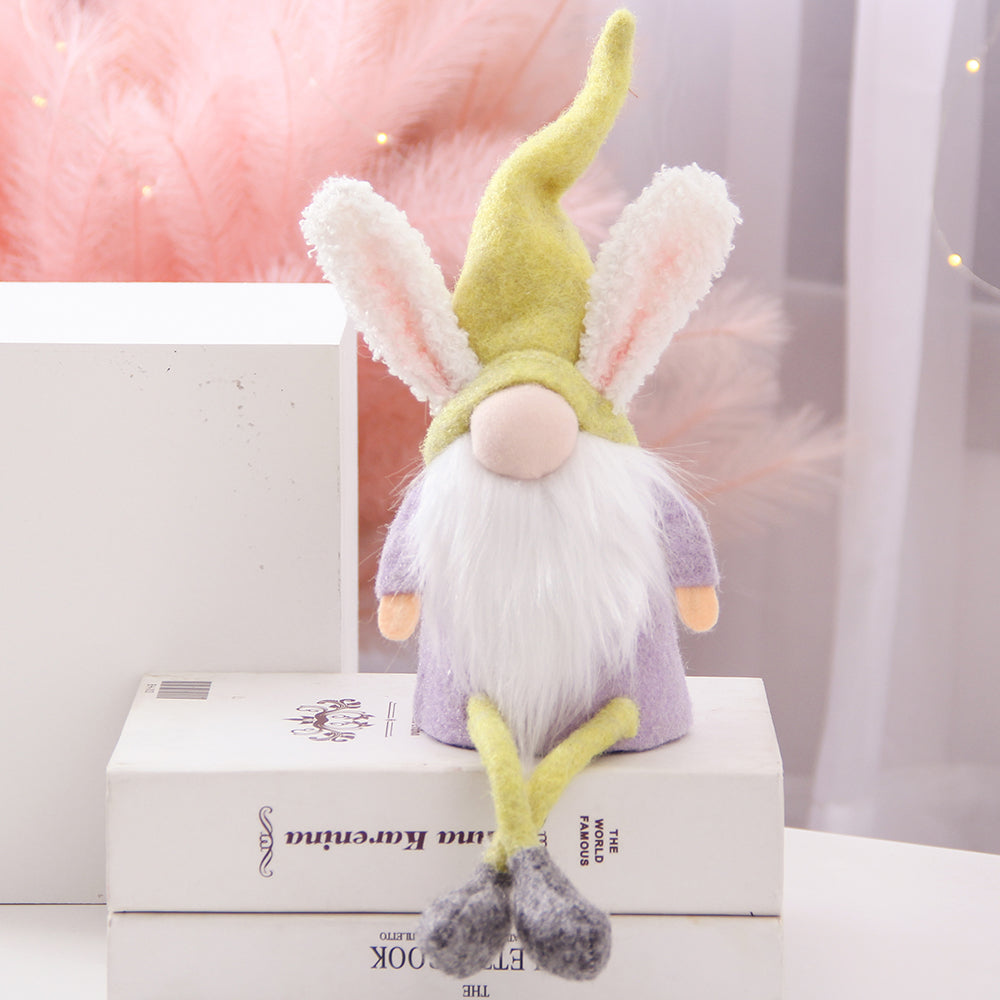 Hot Selling Craft Handmade Cloth Elf Bunny Plush Toys Doll Rabbit Easter Gnomes For Easter Party Table Ornament