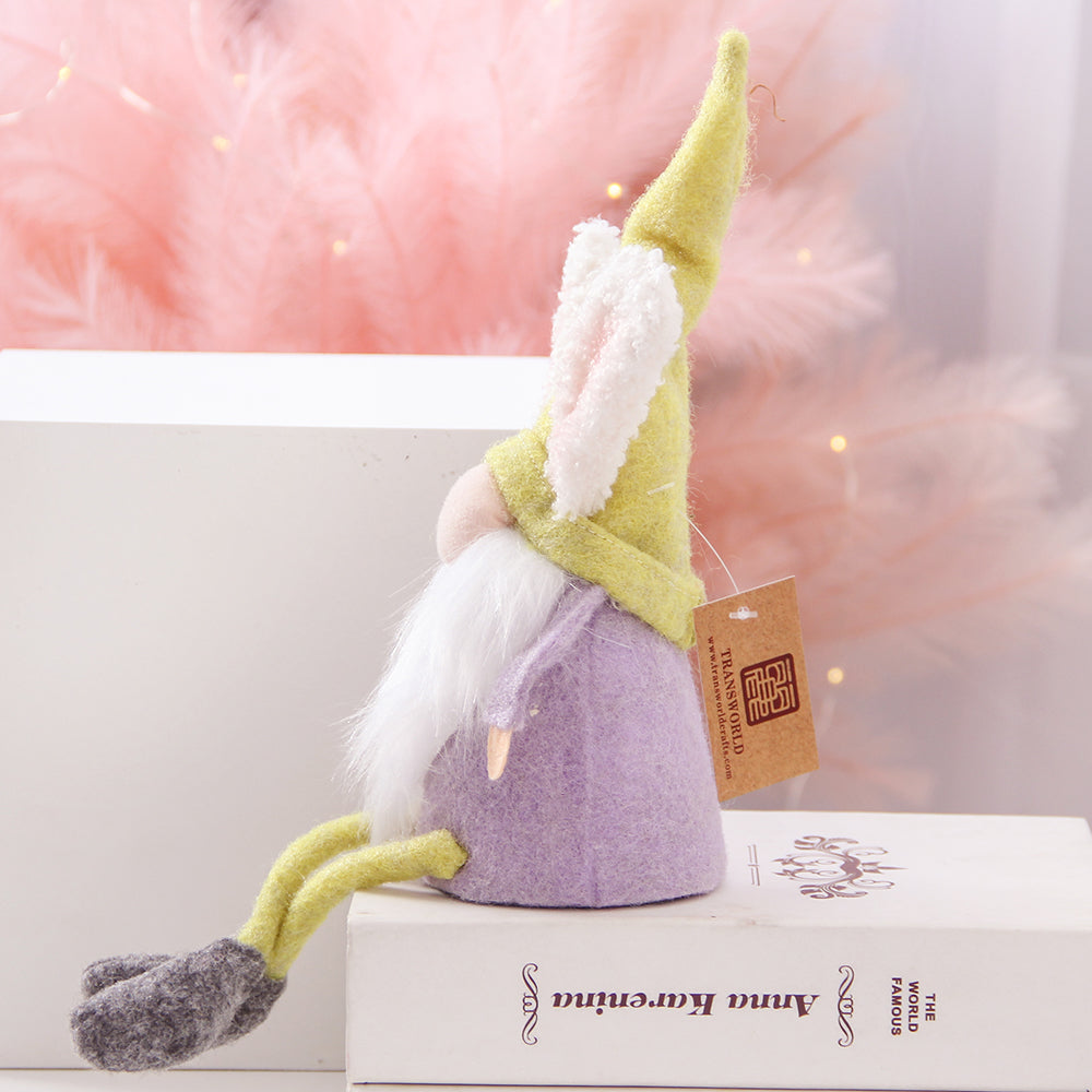 Hot Selling Craft Handmade Cloth Elf Bunny Plush Toys Doll Rabbit Easter Gnomes For Easter Party Table Ornament
