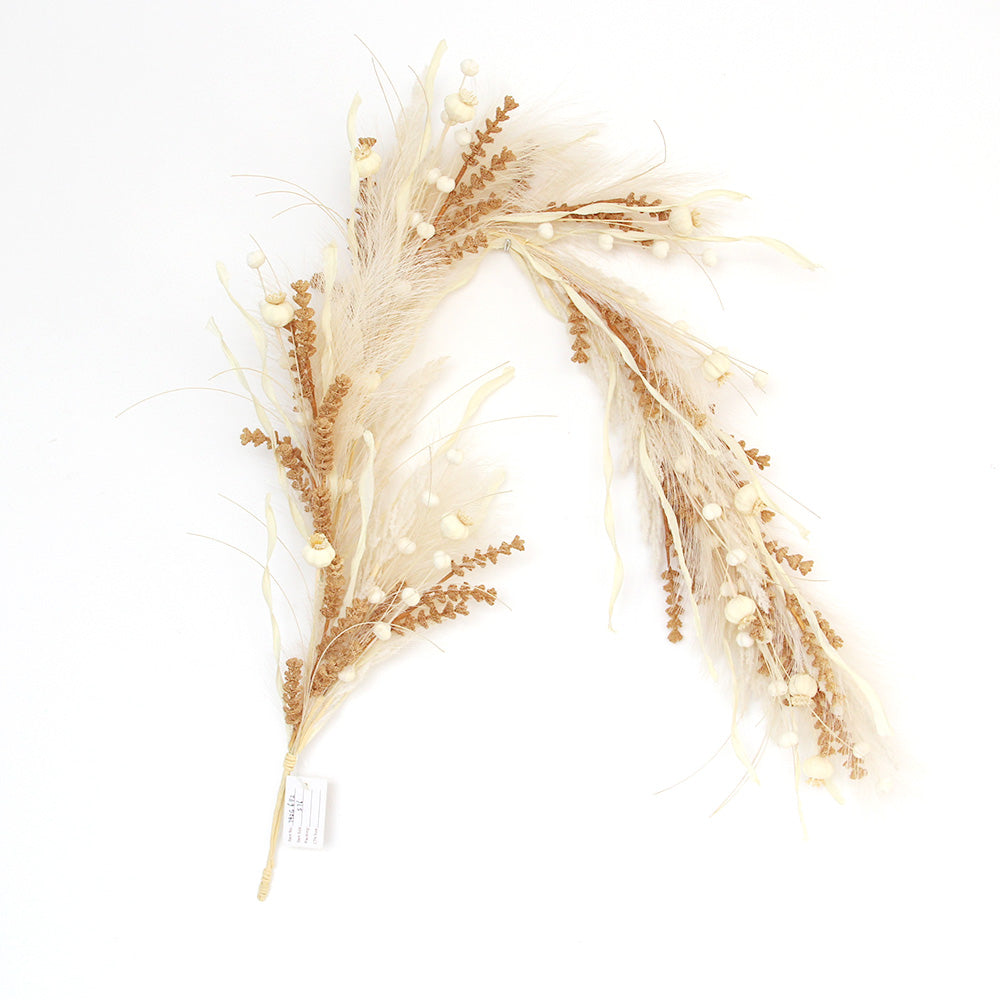 Boho Wedding Home Decorative Flower Faux Xmas Pampas Wreath Christmas Artificial Pampas Grass Garland