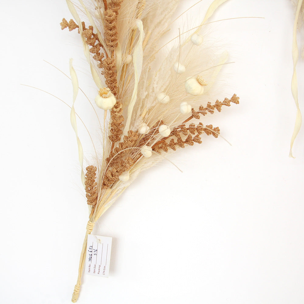 Boho Wedding Home Decorative Flower Faux Xmas Pampas Wreath Christmas Artificial Pampas Grass Garland