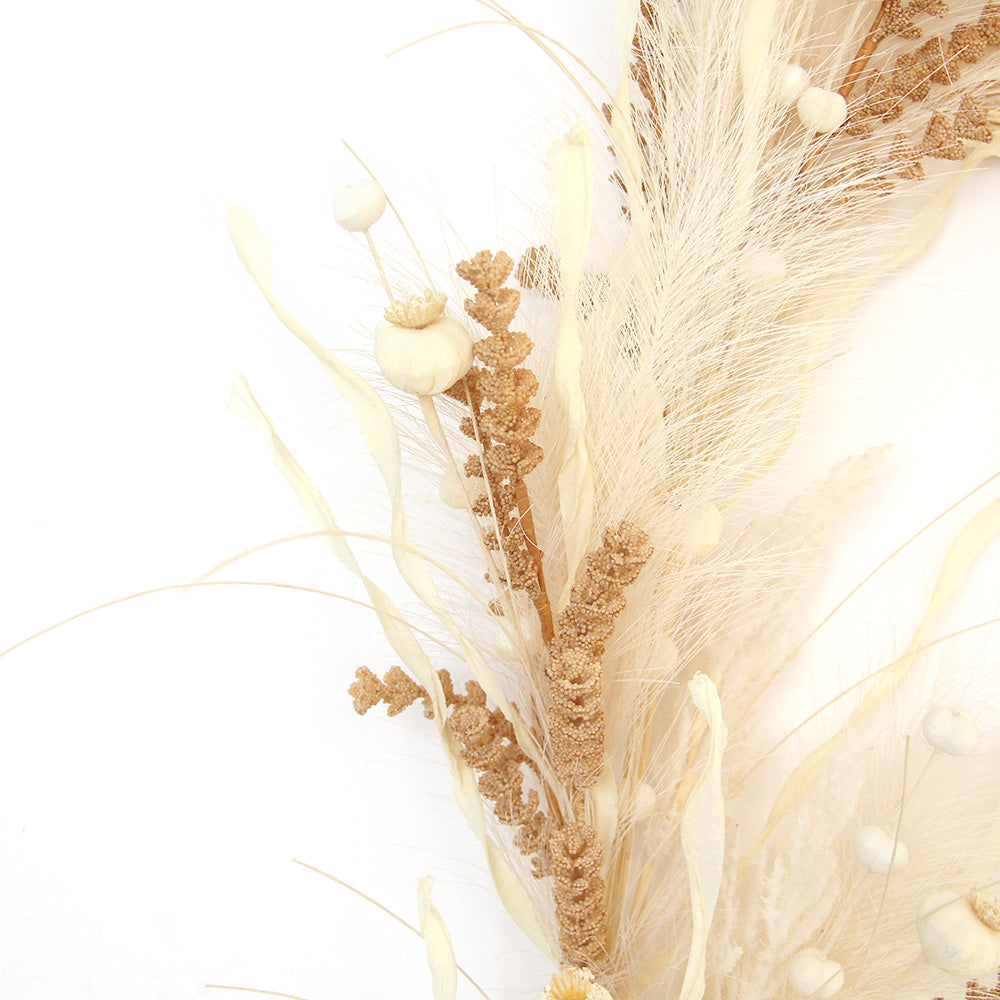 Boho Wedding Home Decorative Flower Faux Xmas Pampas Wreath Christmas Artificial Pampas Grass Garland