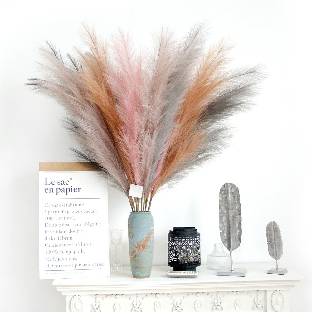 Modern Luxury 43 inch Pampas Grass Decor Beautiful Colorful Pampas Grass Artificial Flowers For Wedding Centerpieces Decoration