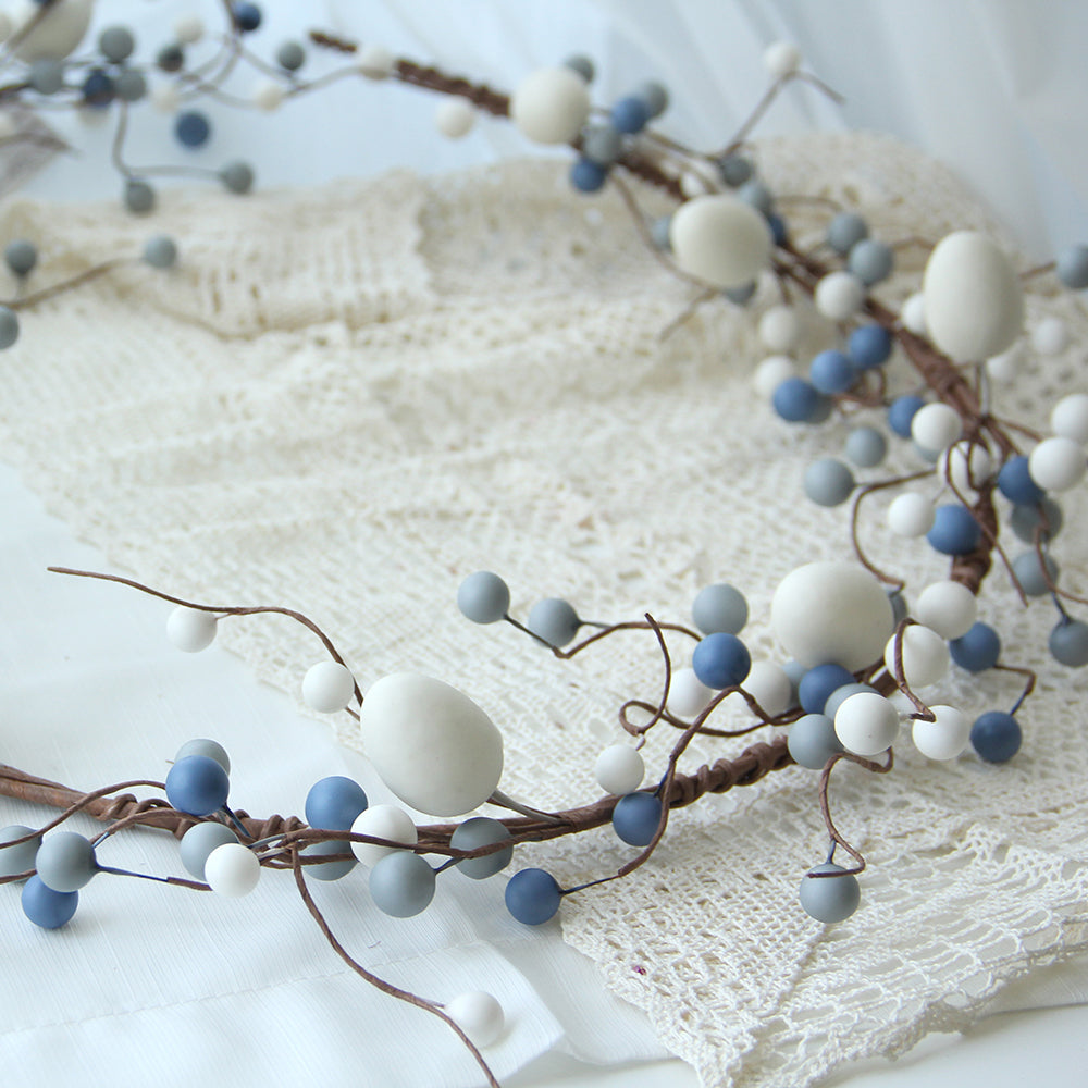 New Artificial Flower Garland Easter Garland Flower With Plastic fruit Garland for Decoration Door Hanging