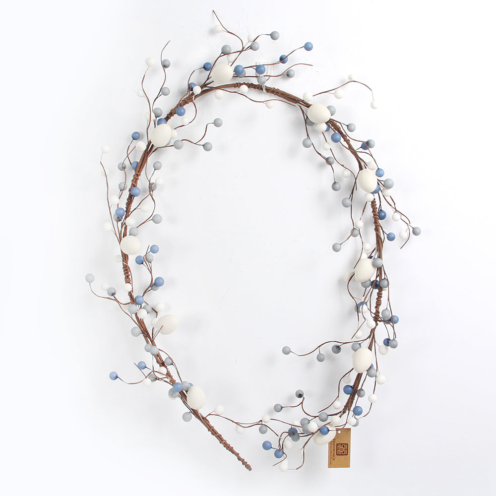 New Artificial Flower Garland Easter Garland Flower With Plastic fruit Garland for Decoration Door Hanging