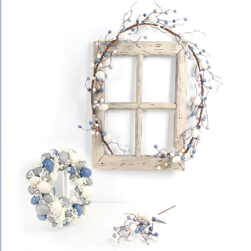 New Artificial Flower Garland Easter Garland Flower With Plastic fruit Garland for Decoration Door Hanging