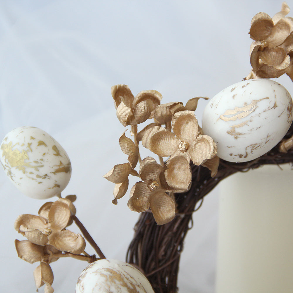 Easter Candle Ring Wreath 20CMArtificial Flower Candle Rings For Wedding Party Home Store Decoration