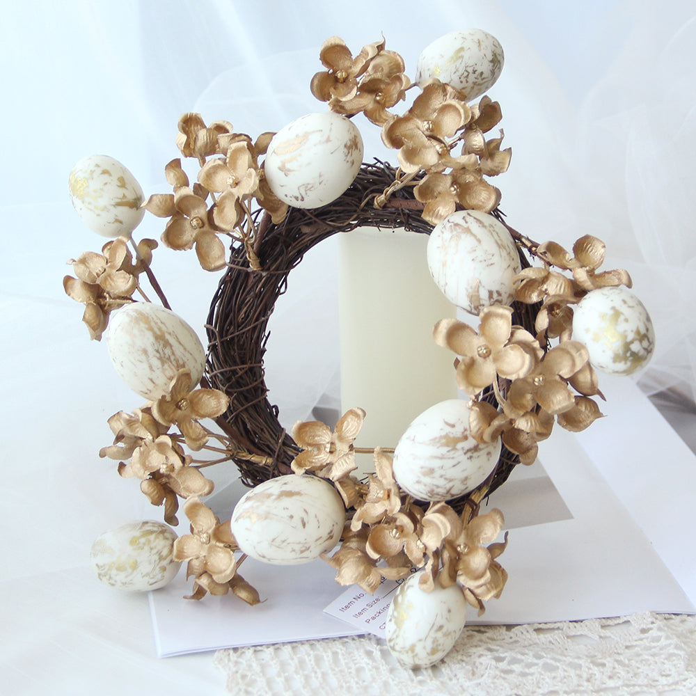 Easter Candle Ring Wreath 20CMArtificial Flower Candle Rings For Wedding Party Home Store Decoration