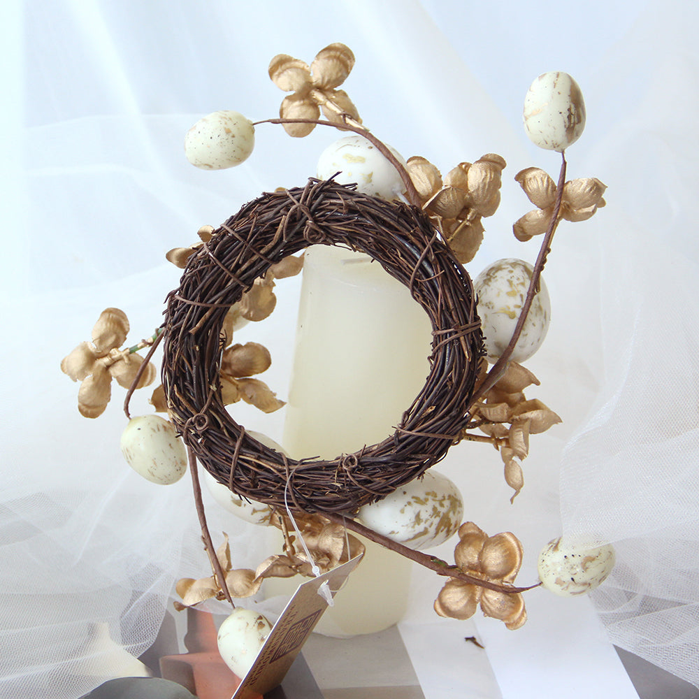 Hot Seller Gold Mini Ring Home Decoration Easter Egg Easter Candle Ring