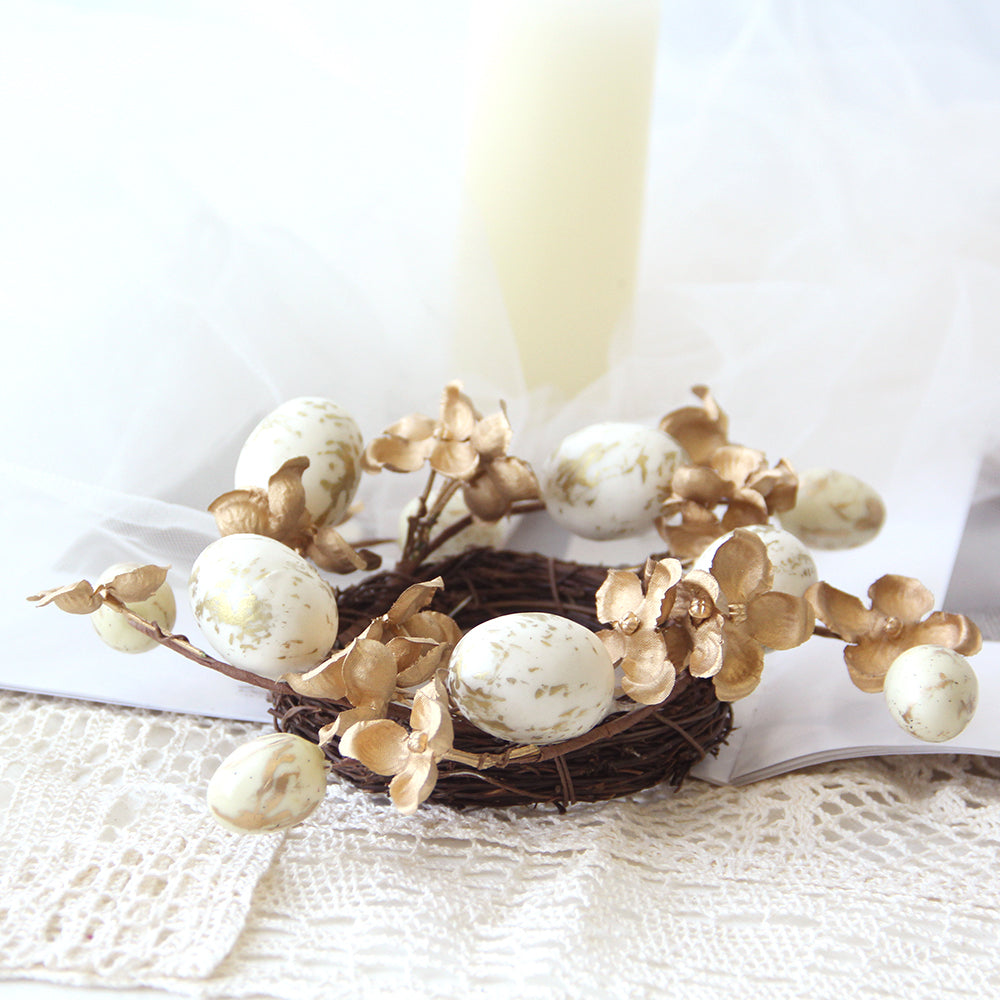 Hot Seller Gold Mini Ring Home Decoration Easter Egg Easter Candle Ring