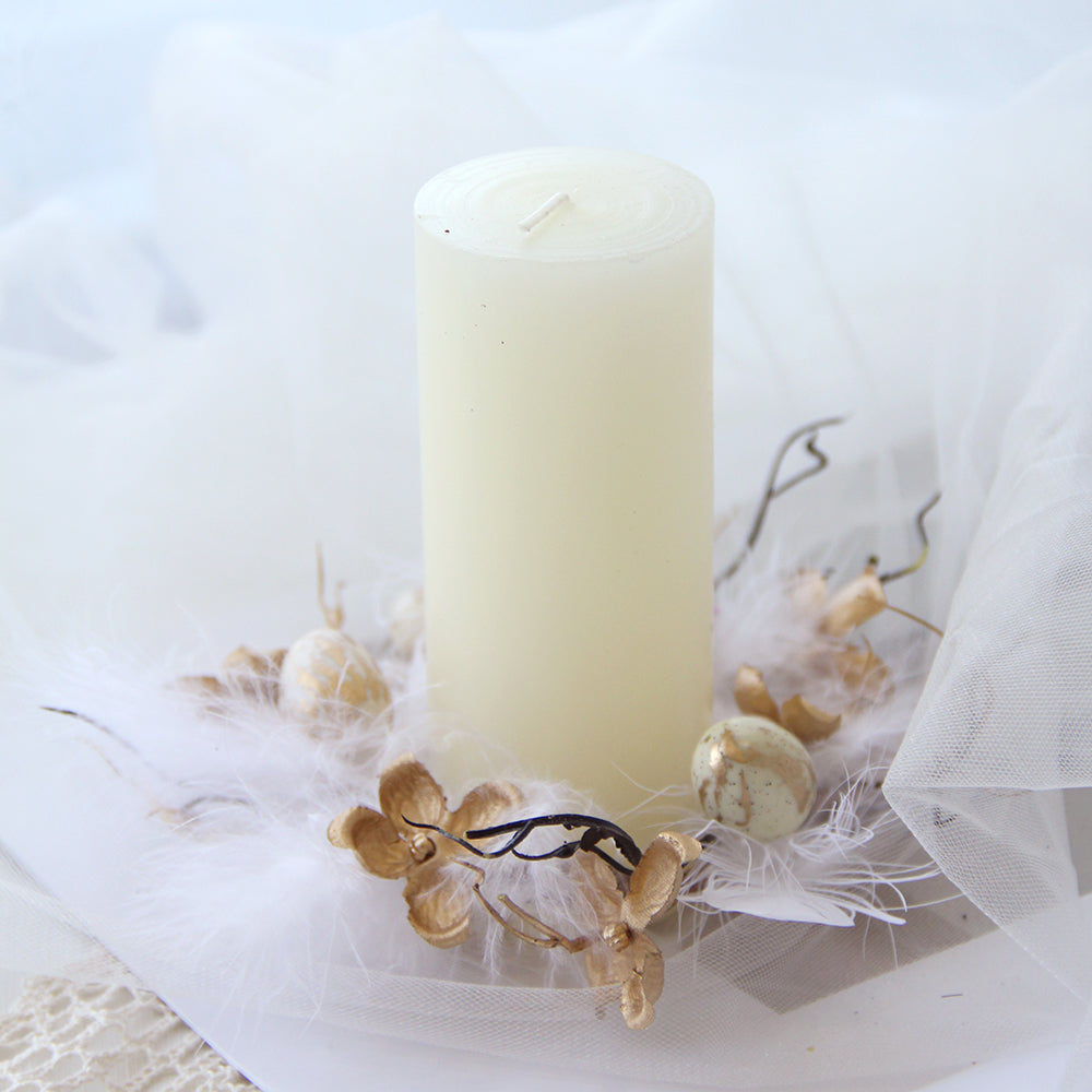 Easter Egg Candlestick Decorative Holiday Candelabrum Votive Candle Stand Fake Plant Decor Artificial Plant Candle Decor Rustic Candlestick Desk Decor Glass Window Dining Table