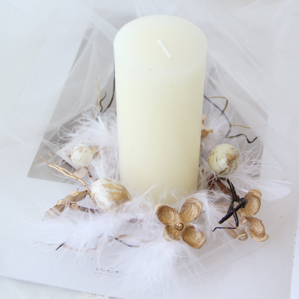 Easter Egg Candlestick Decorative Holiday Candelabrum Votive Candle Stand Fake Plant Decor Artificial Plant Candle Decor Rustic Candlestick Desk Decor Glass Window Dining Table