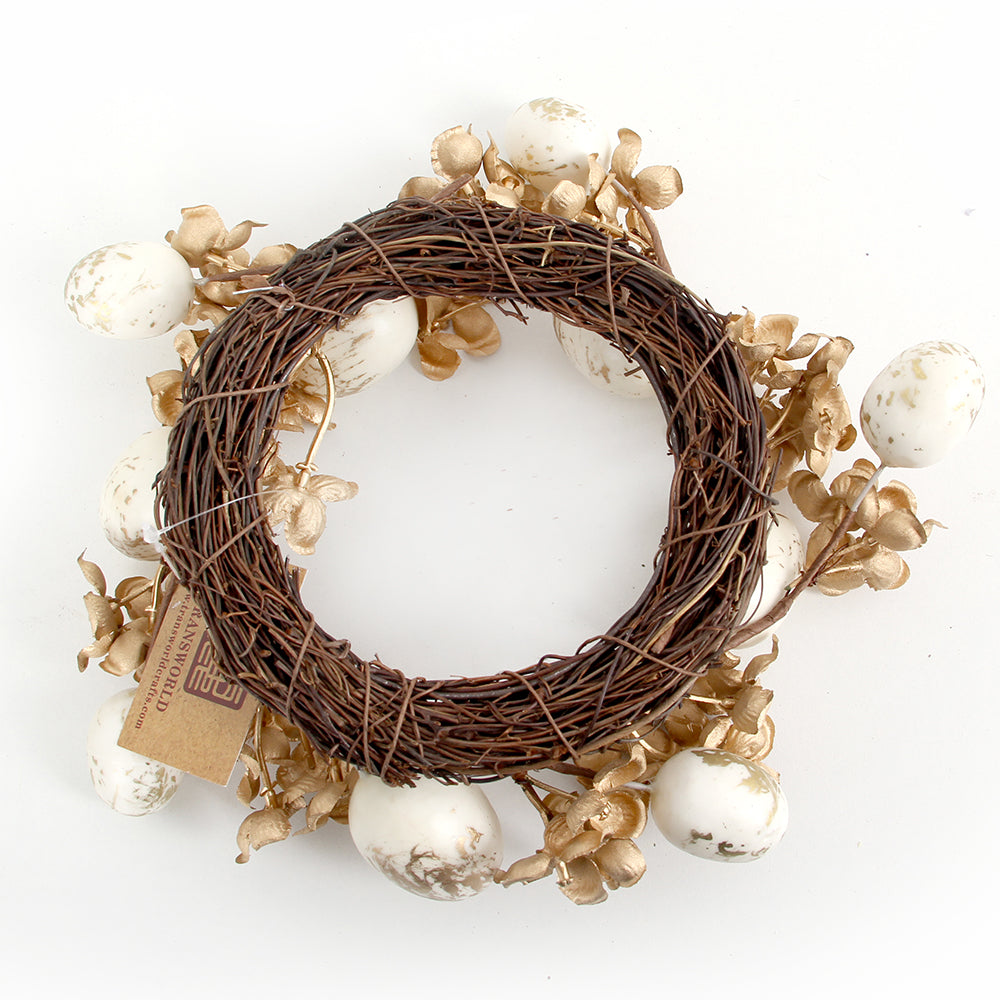 Easter Candle Ring Wreath 20CMArtificial Flower Candle Rings For Wedding Party Home Store Decoration