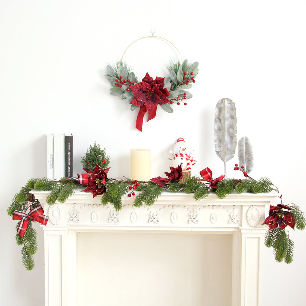 1.55m Long Christmas Garland Artificial Green Christmas Garland Hanging Decoration