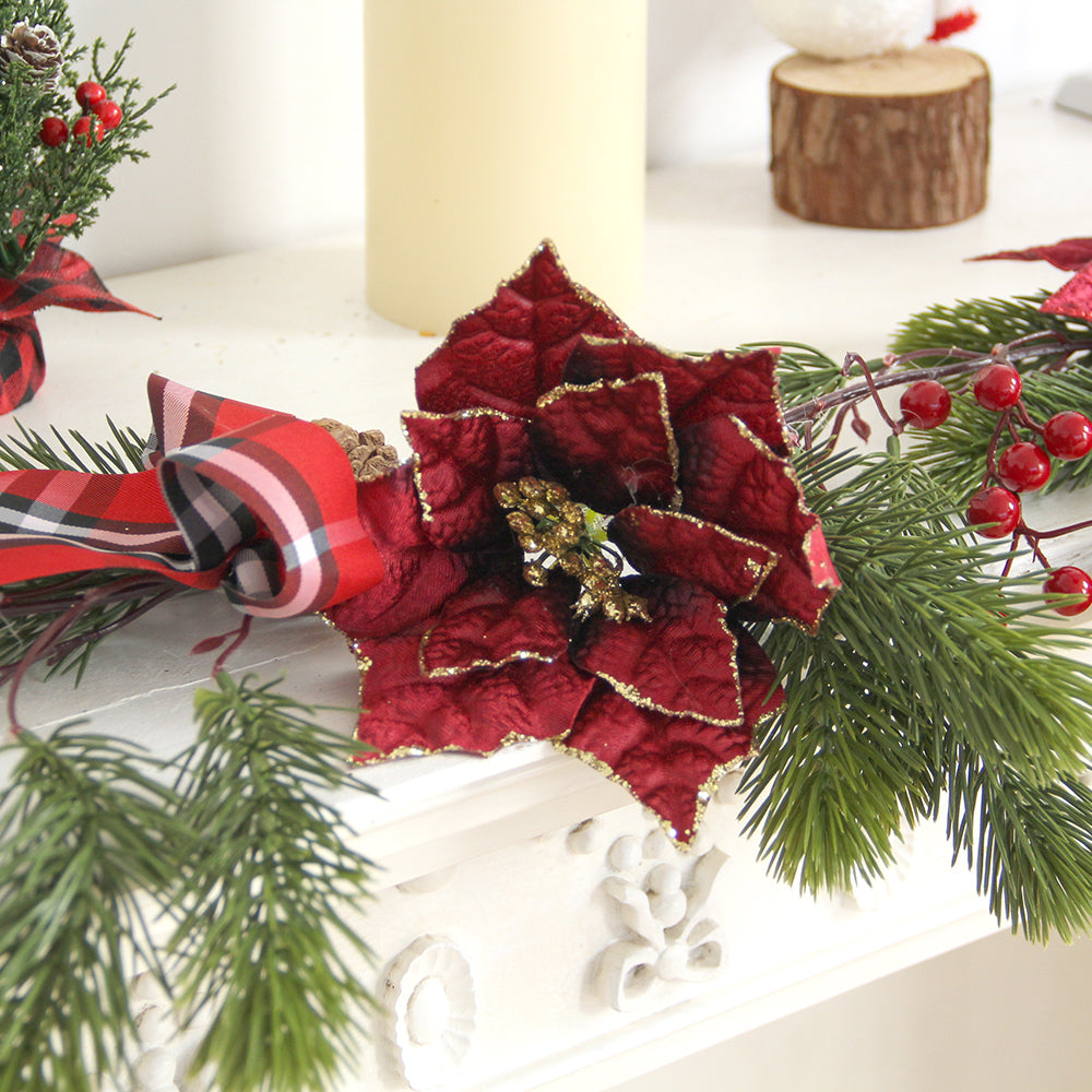 1.55m Long Christmas Garland Artificial Green Christmas Garland Hanging Decoration