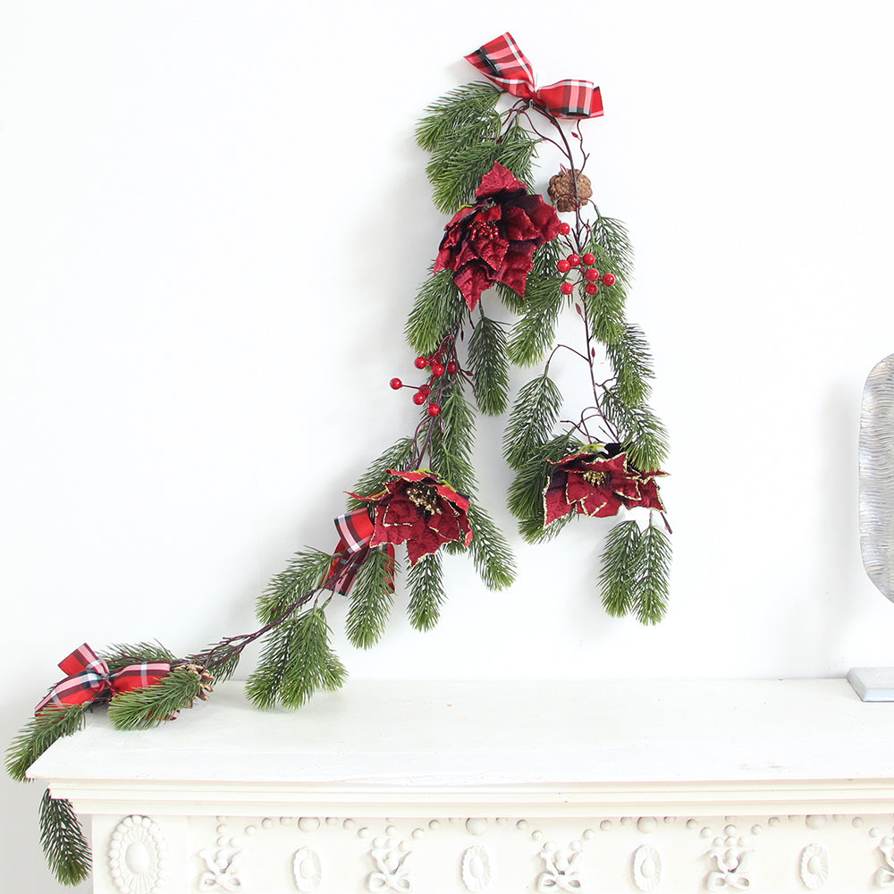 1.55m Long Christmas Garland Artificial Green Christmas Garland Hanging Decoration