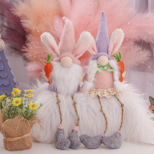 Custom Plush Toy Cute Spring Rabbit Doll Holiday Decoration Personalized Easter Gift Decorations Cartoon Bunny Gnomes