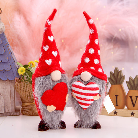 Love Rudolf Faceless Elderly Couple Doll Mother's Valentine's Day Decorative Gift Window Decoration Party Decorations